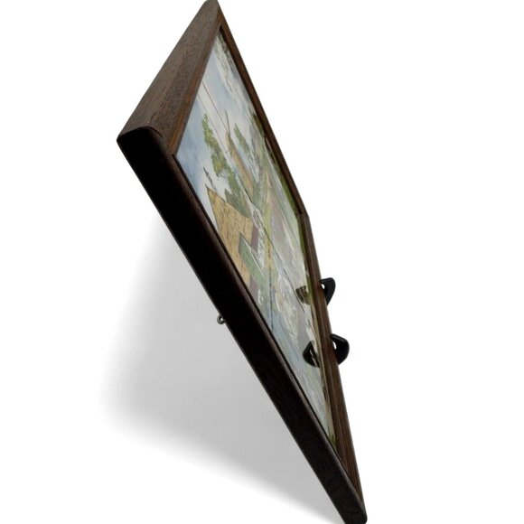 JC van Hunnik Framed Tiles Royal Schwabap 6pcs Farm Scene 80s Vintage 20" - Picture 10 of 10